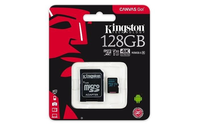 Карта памяти 128gb microsdxc kingston canvas go plus class 10 uhs i u3