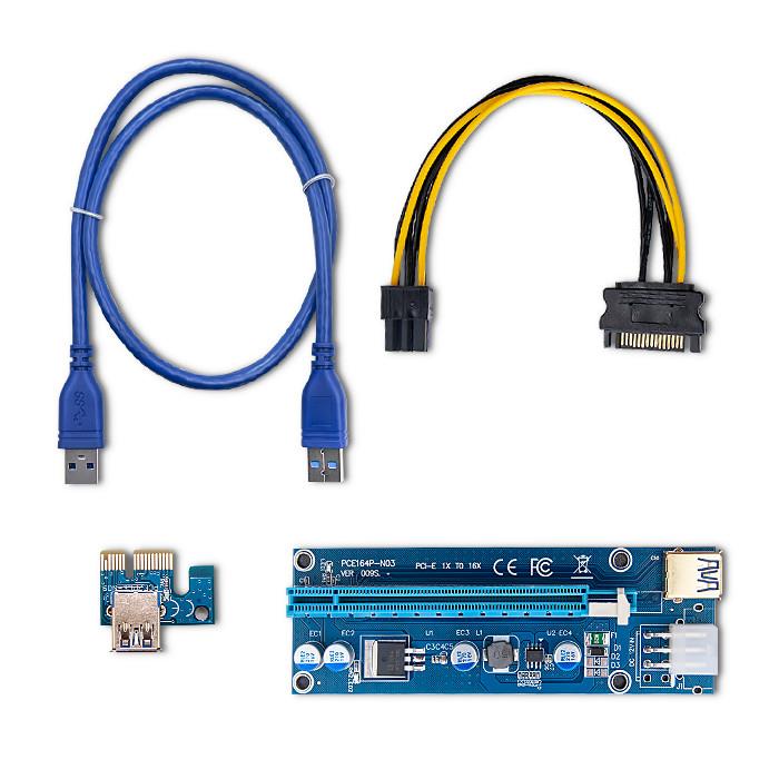  - Incom Group
 Karta rozszerzeń Riser Qoltec PCI-E 1x-16x | USB 3.0 | ver.009S | SATA/PCI-E 6pin 5901878555072