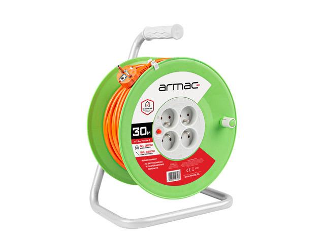 Przedłużacz bębnowy Armac 30m 4x2p+Z, 16A, 3680W, przewód 3x1,5mm H05VV-F 5904722197107  - Incom Group
