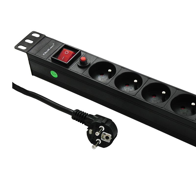 5901878539966 Listwa zasilająca Qoltec do RACK 19" 1U 16A PDU CB 8xSCHUKO 2m  - Incom Group
