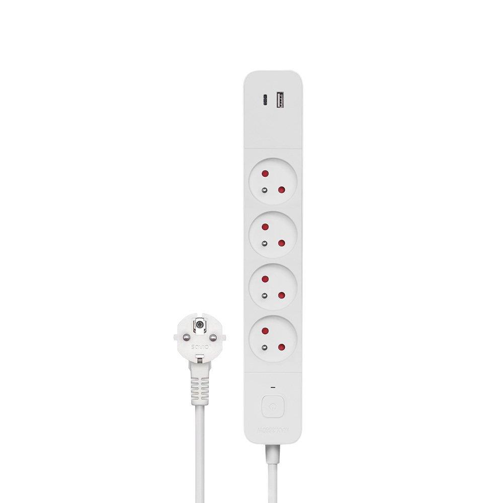 Listwa zasilająca przeciwprzepięciowa SAVIO LZ-11 4 gniazda i 2 gniazda USB Quick Charge, 1,5m  - Incom Group
 5901986047865