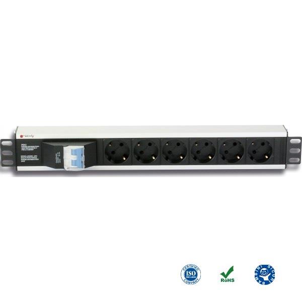  - Incom Group
 Listwa zasilająca Rack19" TechlyPro I-CASE STRIP-16SH 6 gniazd Schuko 3m czarna 8054529023233