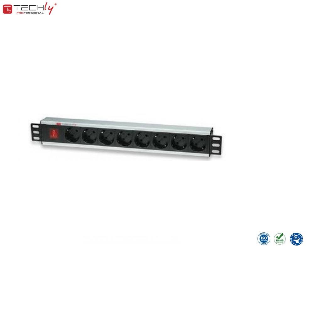 Listwa zasilająca Rack19" TechlyPro 8 gniazd 3m czarna 8057685305649  - Incom Group
