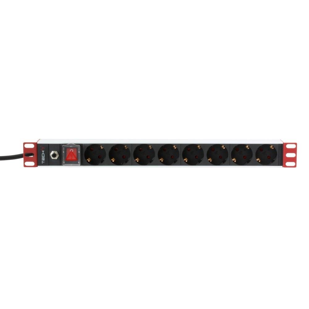 Listwa zasilająca Techly PDU Rack 1U, 8xSchuko 250V/16A 3m 8051128106893  - Incom Group
