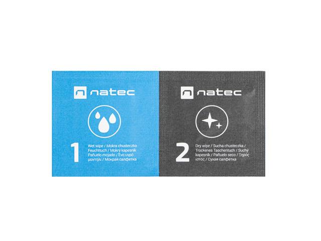 Chusteczki czyszczące Natec Raccoon 2w1 cleaning wipes wet-dry 50 szt  - Incom Group
 5901969431674