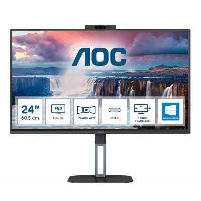 Monitor AOC 23,8" 24V5CW/BK HDMI DP USB-C głośniki 5Wx2 4038986140256  - Incom Group
