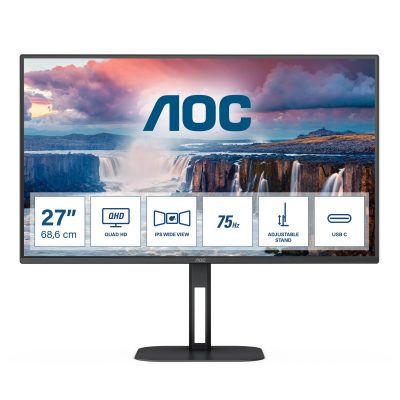 4038986180177 Monitor AOC 27" Q27V5C/BK HDMI DP USB 3.0 głośniki  - Incom Group
