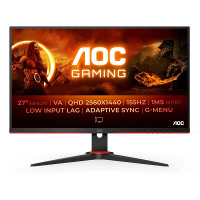 4038986180825 Monitor AOC 27" Q27G2E/BK 2xHDMI DP  - Incom Group
