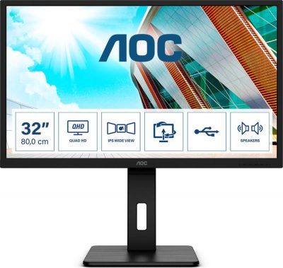 Monitor AOC 31,5" Q32P2 2xHDMI DP 4xUSB 3.1 głośniki  - Incom Group
 4038986118170