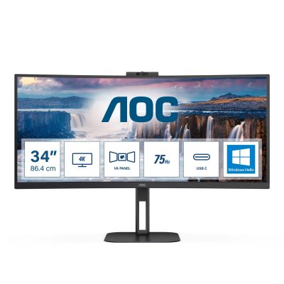 4038986110273  - Incom Group
 Monitor AOC 34" CU34V5CW/BK HDMI DP USB-C głośniki