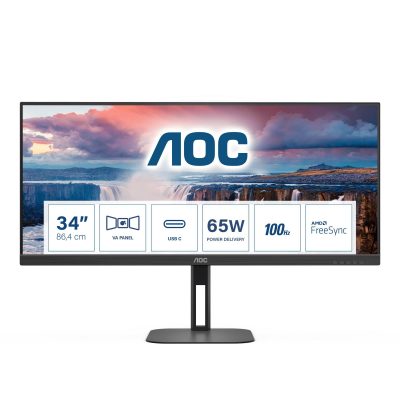  - Incom Group
 Monitor AOC 34" U34V5C/BK HDMI DP USB-C USB 3.1 x4 głośniki 4038986110617