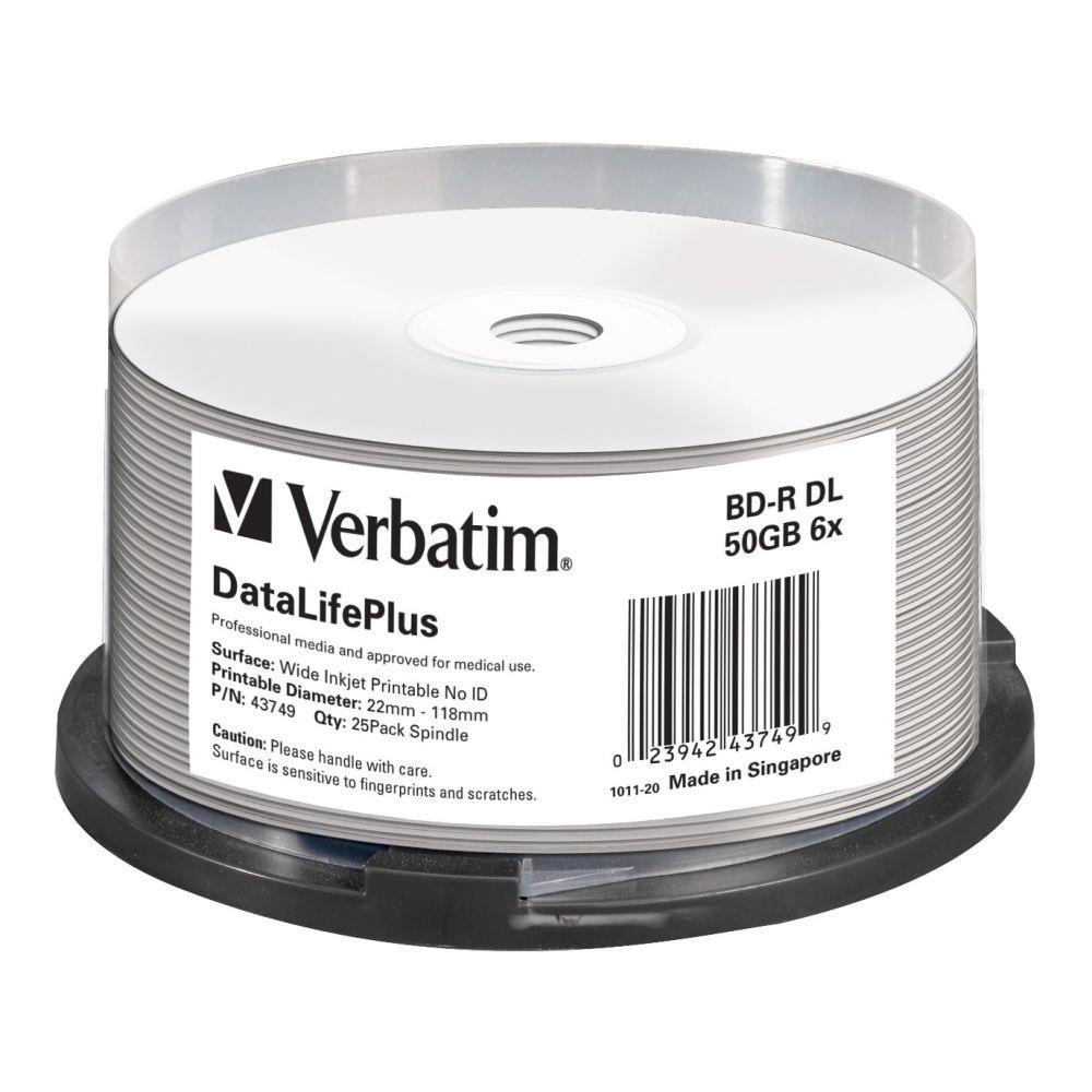  - Incom Group
 BD-R DL Verbatim 50GB 6x Wide Printable - No ID Brand (spindle 25) 0023942437499