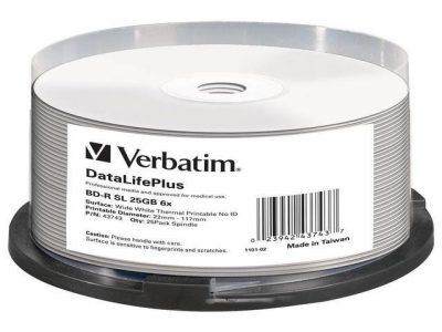 0023942437437  - Incom Group
 BD-R Verbatim 25GB X6 DL+ printable thermal NO ID (Cake 25)