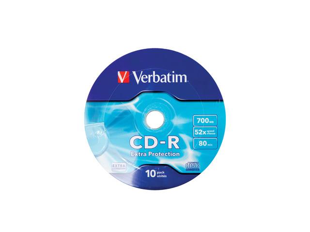 CD-R Verbatim 700MB Extra Protection Wrap (10 Spindel) 0023942437253  - Incom Group
