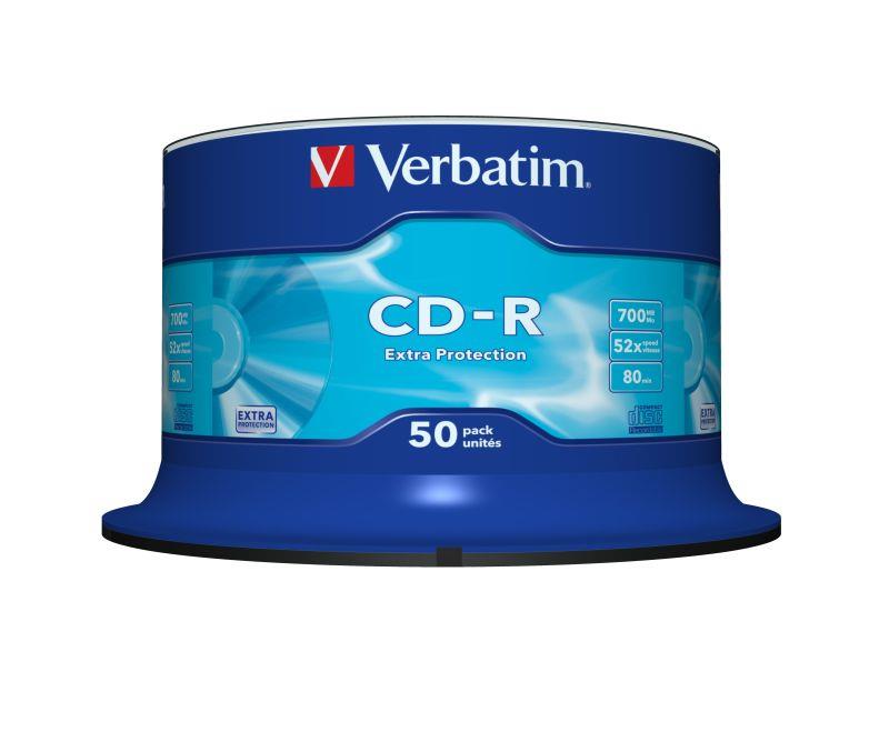 0023942433514 CD-R Verbatim 52x 700MB (Cake 50) EXTRA PROTECTION  - Incom Group
