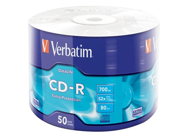  - Incom Group
 0023942437871 CD-R Verbatim 700MB Extra Protection Wrap (50 Spindel)