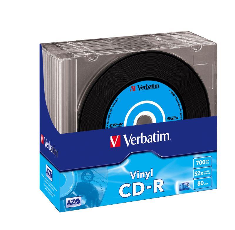 CD-R Verbatim 52x 700MB (Slim 10) VINYL AZO  - Incom Group
 0023942434269