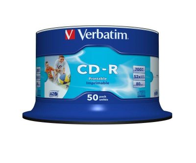  - Incom Group
 CD-R Verbatim 52x 700MB (Cake 50) WIDE PRINTABLE NON-ID 0023942434382