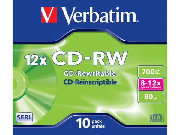  - Incom Group
 CD-RW Verbatim 700MB Scratch Resistant X12 (10 Jewel Case) 0023942431480