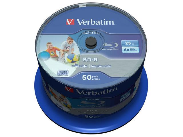  - Incom Group
 0023942438120 BD-R Verbatim 25GB X6 printable Datalife (Cake 50)