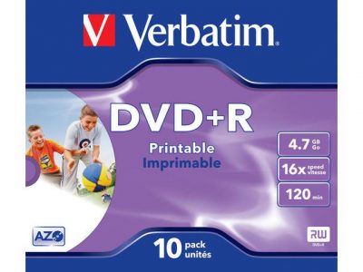  - Incom Group
 0023942435082 DVD+R Verbatim 4.7GB X16 printable (10 Jewel Case)