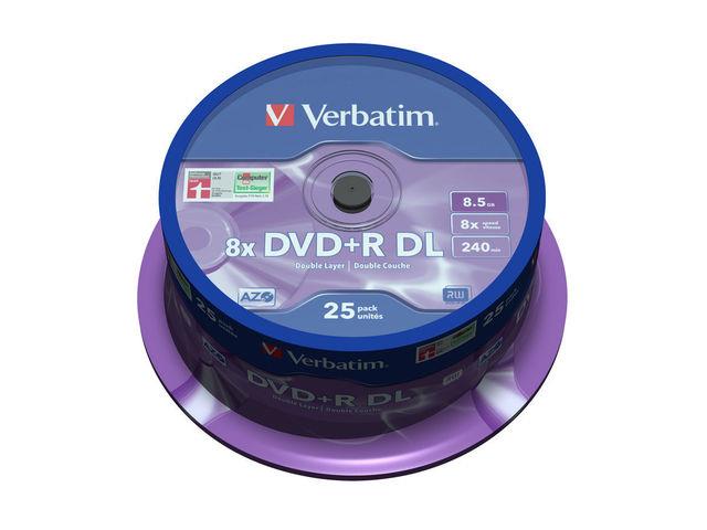 DVD+R Verbatim 8.5GB X8 Double Layer (25 Cake)  - Incom Group
 0023942437574