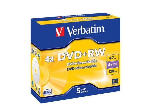 DVD+RW Verbatim 4.7GB X4 Matt Silver (5 Jewel Case)  - Incom Group
 0023942432296