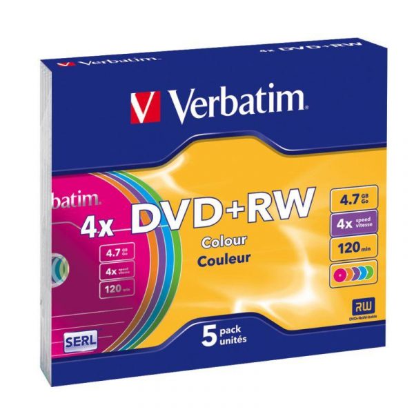 0023942432975  - Incom Group
 DVD+RW Verbatim 4x 4.7GB (Slim 5) COLOUR