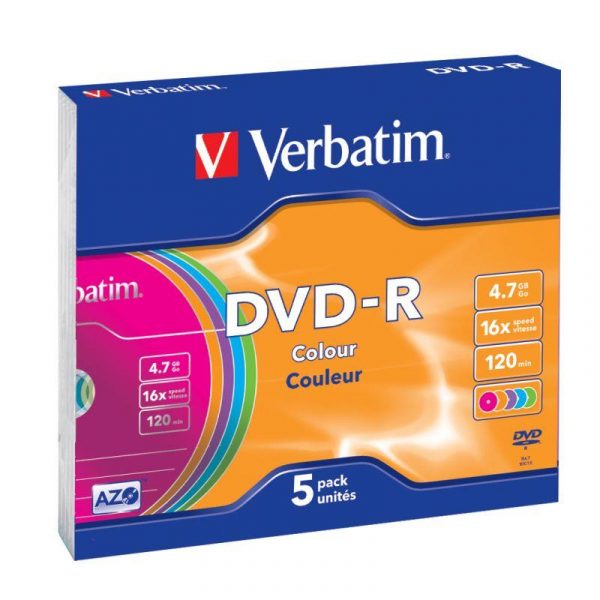 023942435570  - Incom Group
 DVD-R Verbatim 16x 4.7GB (Slim 5) COLOUR