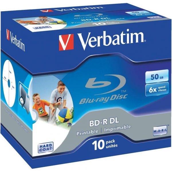 023942437369 BD-R DL Verbatim 6x 50GB (Jewel Case 10) Blu-Ray Printable  - Incom Group
