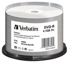  - Incom Group
 DVD-R Verbatim 4,7GB  16x Cake 50 szt Nadruk Waterproof 0023942437345