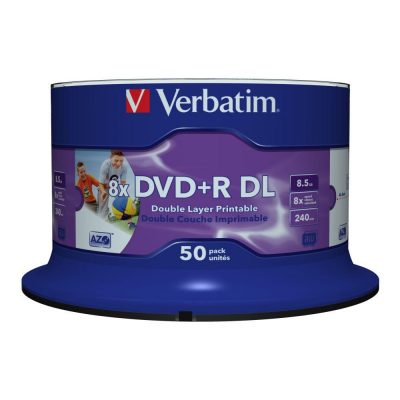  - Incom Group
 DVD+R DL Verbatim 8.5GB 8x Wide Inkjet Printable (Spindle 50) 0023942437031