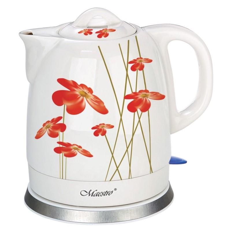  - Incom Group
 4820177148901 Czajnik elektryczny ceramiczny Maestro MR-066-RED Flowers 1,5l, 1200W biało-czerwony