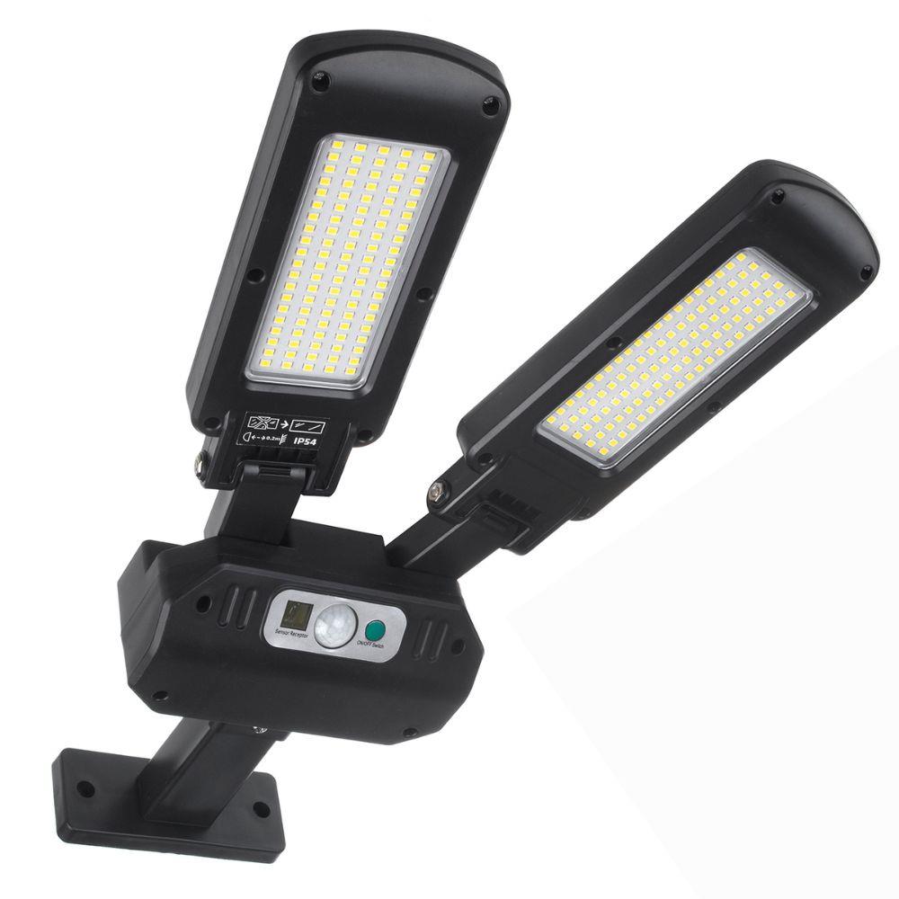 Lampa uliczna solarna LED Maclean MCE447 z czujnikiem ruchu i pilotem IP54, 5W, 2x450lm, 6500K, Li-ion 2400 mAh, 3 tryby pracy 5902211128540  - Incom Group
