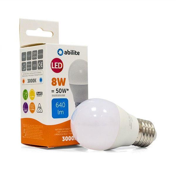 5901583549120 Żarówka LED Abilite kulka mleczna b.ciepła E27 8W/230V 640lm G45  - Incom Group
