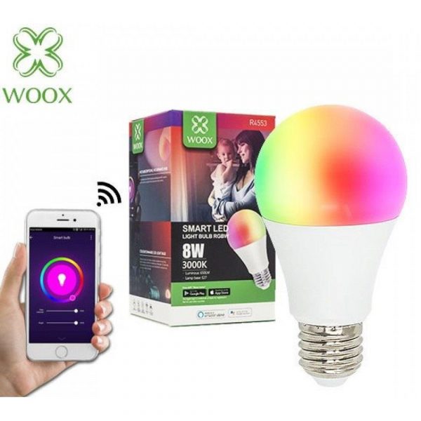 Żarówka Smart Woox LED Wi-Fi Kolorowa RGB+CCT 10W E27 3000K 8435606703550  - Incom Group
