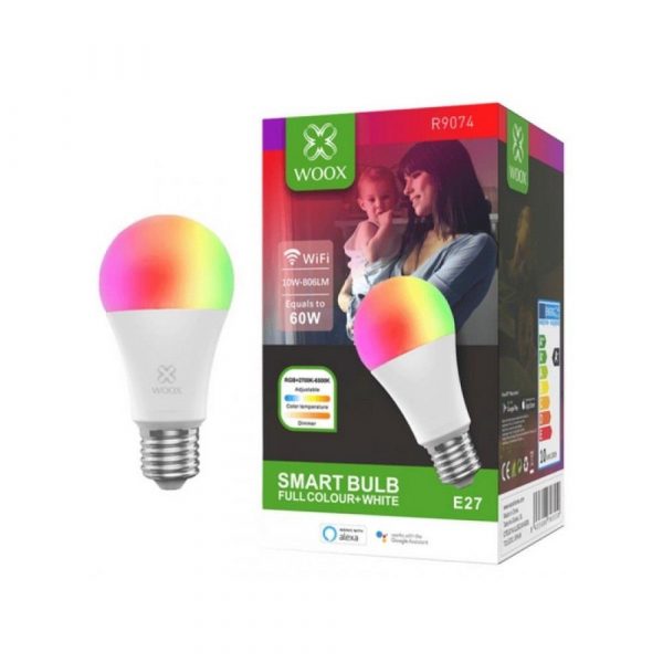  - Incom Group
 8435606703550 Żarówka Smart Woox LED Wi-Fi Kolorowa RGB+CCT 10W E27 3000K