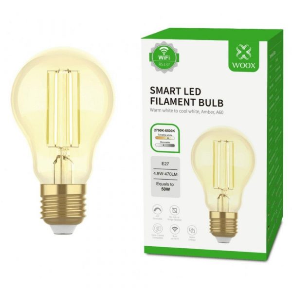 8435606714938 Żarówka Smart Woox Retro Filament Wi-Fi E27  - Incom Group
