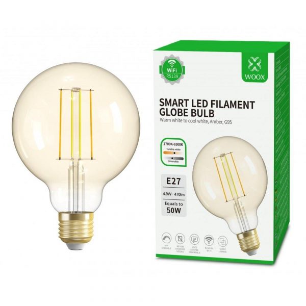 Żarówka Smart Woox Wi-Fi Filament Retro E27  - Incom Group
 8435606714952