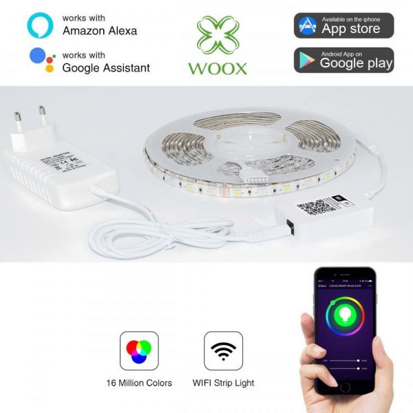 Taśma LED Woox Wi-Fi 5050 RGBW 24W IP65 5m  - Incom Group
 8435606707145