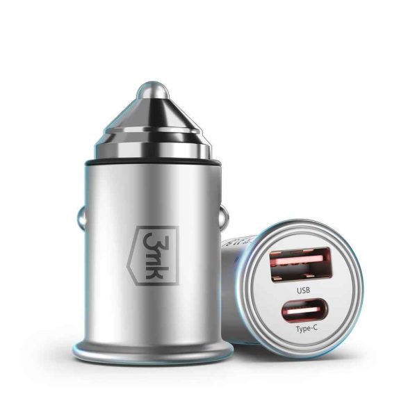 Ładowarka samochodowa 3mk Hyper Car Charger 45W aluminiowa  - Incom Group
 5903108527231