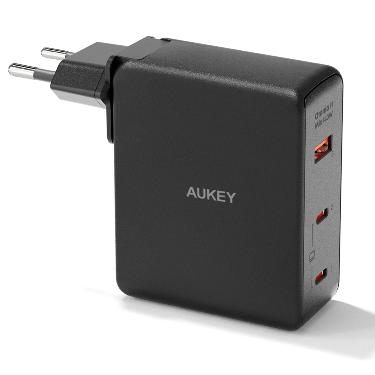  - Incom Group
 0689323785766 Ładowarka sieciowa Aukey PA-B7O GaN, 2x USB-C, USB-A, QC, PD 140W