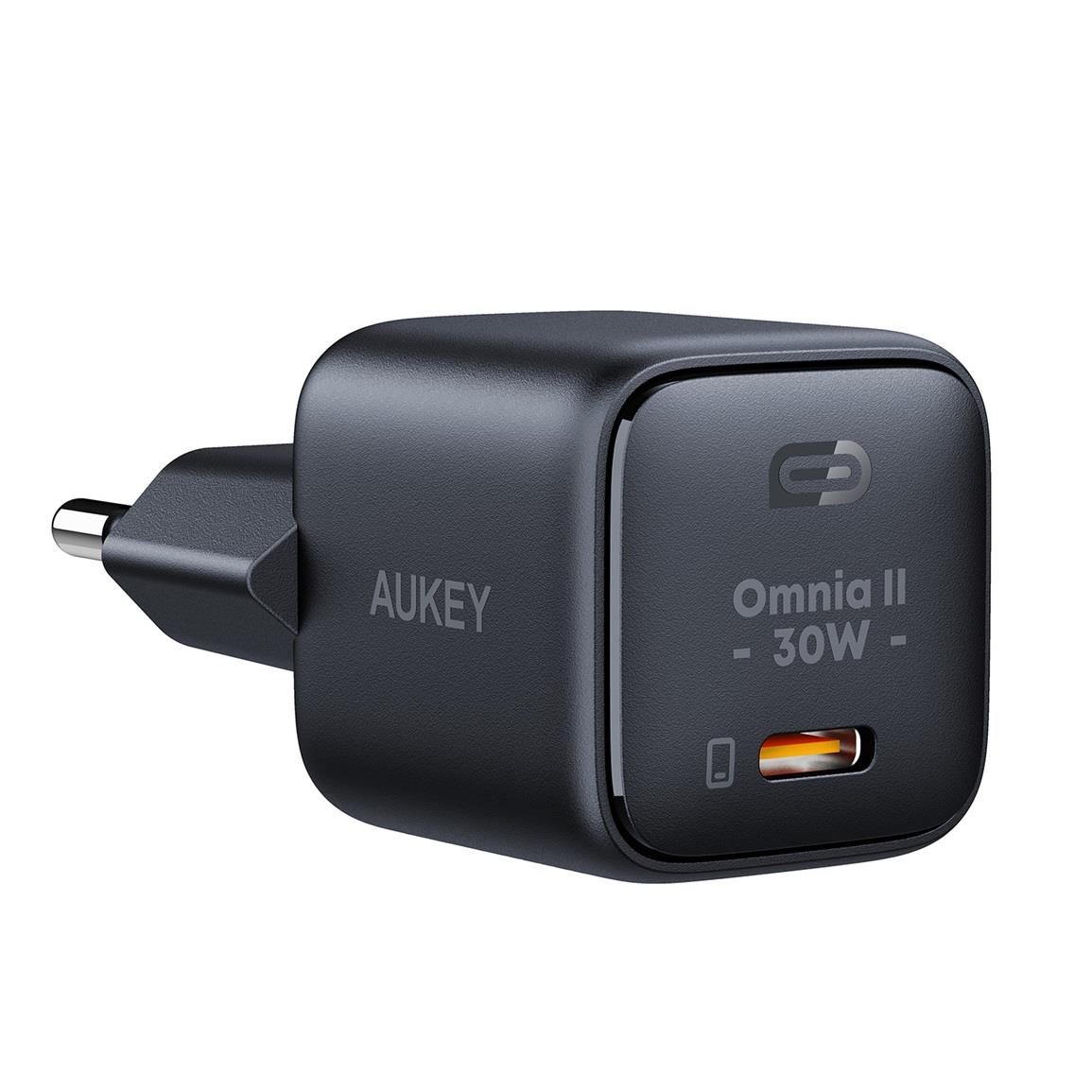 Ładowarka sieciowa Aukey PA-B1L GaN, USB-C, PD 30W  - Incom Group
 0689323784851