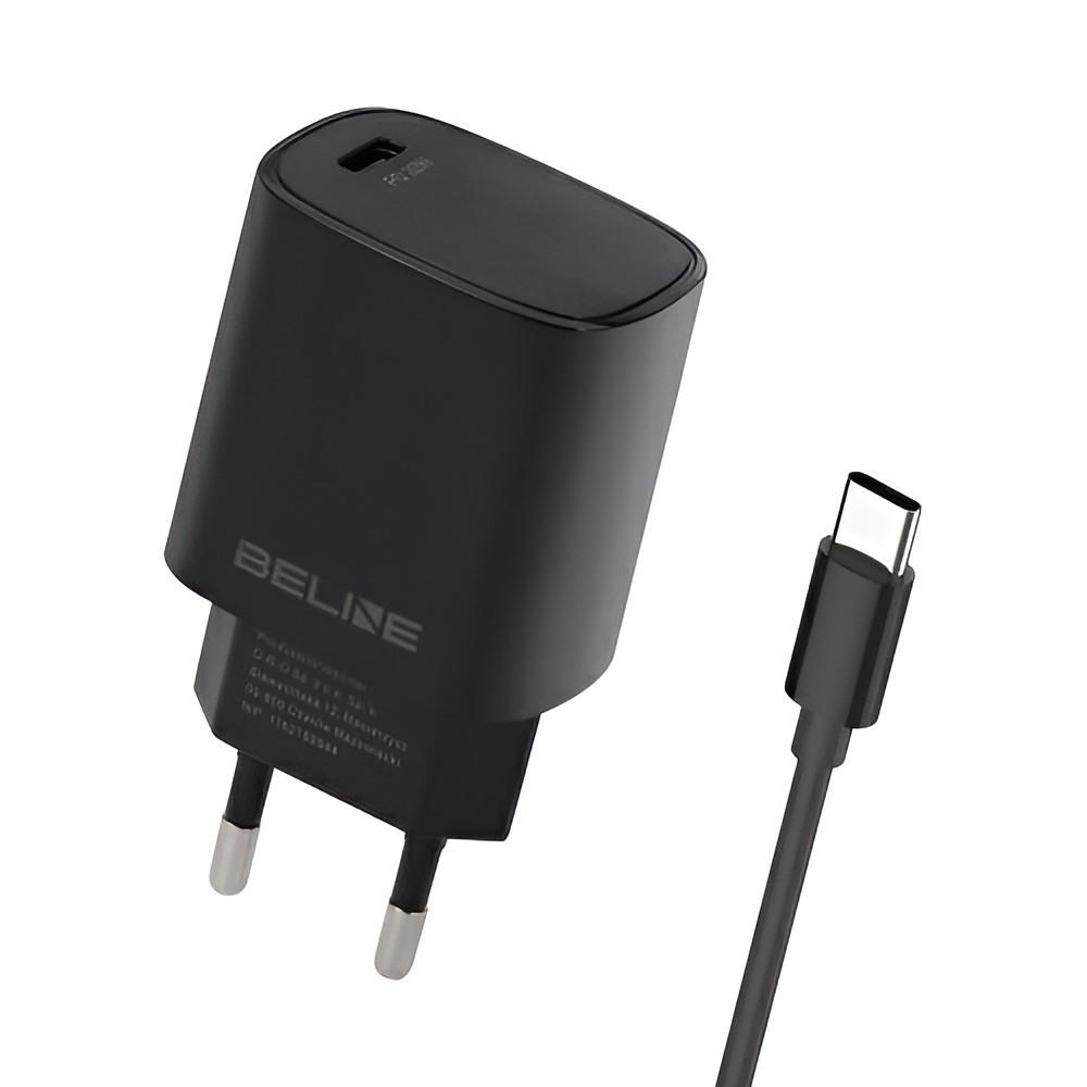 5905359813347 Ładowarka sieciowa Beline 20W 1xUSB-C PD 3.0+kabel USB-C - czarna  - Incom Group
