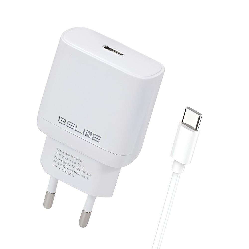 Ładowarka sieciowa Beline 25W 1xUSB-C GaN PD 3.0+kabel USB-C - biała 5905359813392  - Incom Group
