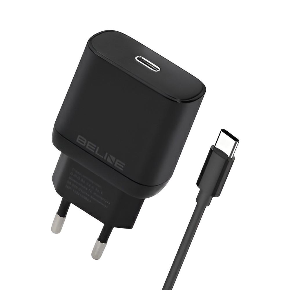 5905359813385 Ładowarka sieciowa Beline 25W 1xUSB-C GaN PD 3.0+kabel USB-C - czarna  - Incom Group
