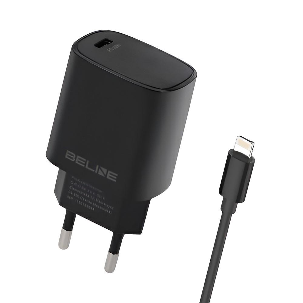 5905359813323 Ładowarka sieciowa Beline 20W 1xUSB-C PD 3.0+kabel Lightning - czarna  - Incom Group
