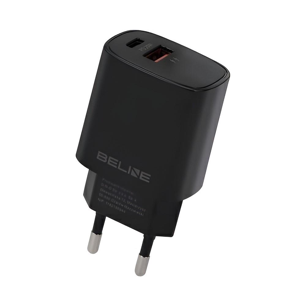  - Incom Group
 5905359813309 Ładowarka sieciowa Beline 20W 1xUSB-C + 1xUSB PD 3.0 QC 3.0 bez kabla - czarna