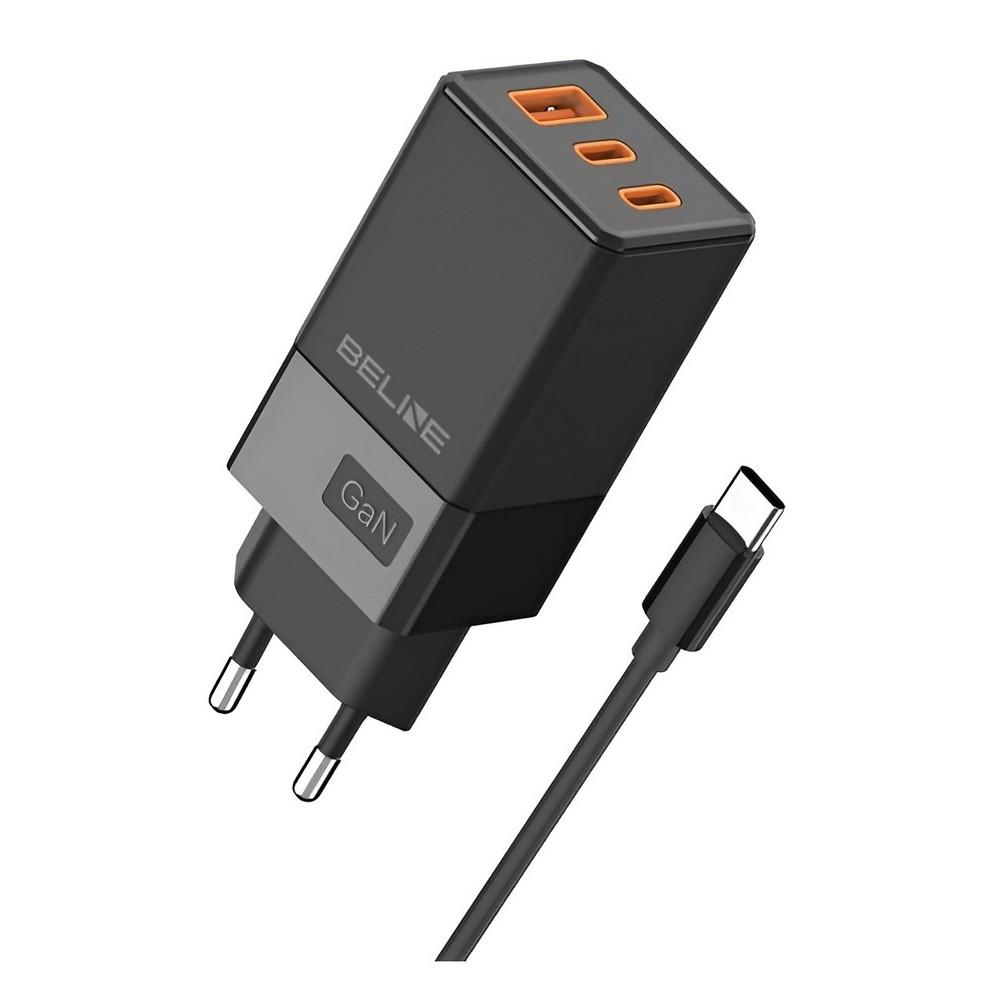  - Incom Group
 5905908351924 Ładowarka sieciowa Beline 65W GaN 2xUSB-C PD 3.0 + 1xUSB-A QC 3.0 +kabel USB-C - czarna