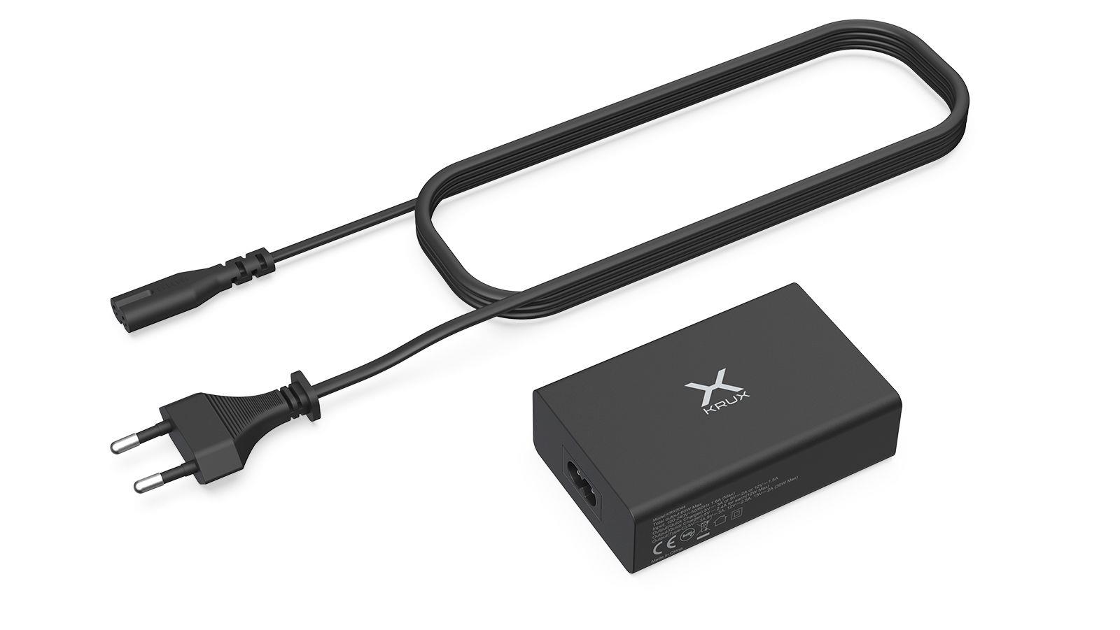 Ładowarka sieciowa KRUX KRX0044 4xUSB 1xUSB-C QC 3.0 czarna  - Incom Group
 5903018662435